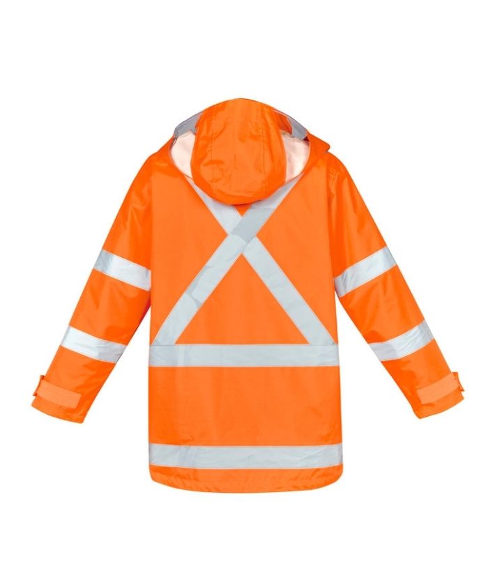 Syzmik-hi-vis-X-back_taped-waterproof-jacket-orange