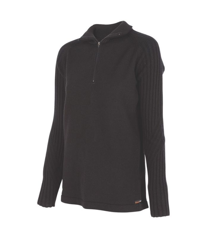 black-MKM-womens-lightweight-eco-blend-half-zip-sweater-me4055