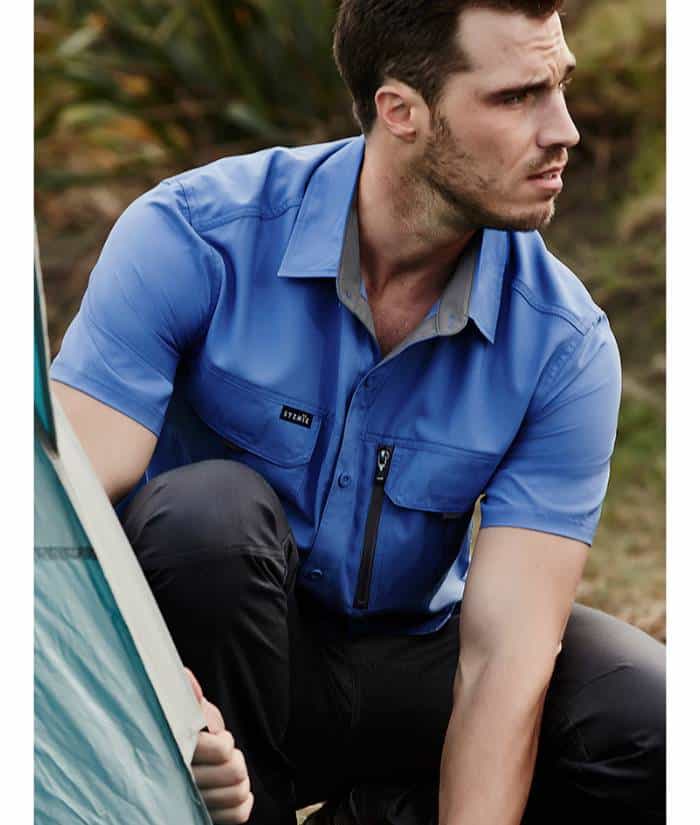 blue-syzmik-mens-outdoor-short-sleeve-shirt-ZW465