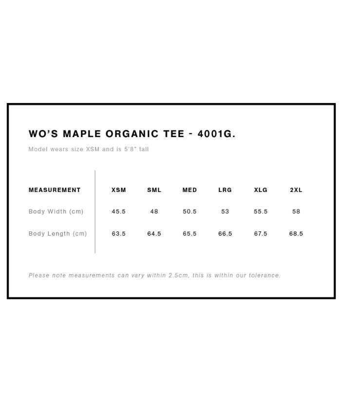 Womens Maple Organic Tee