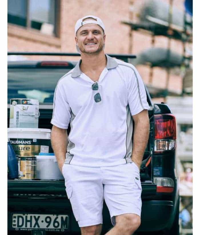 bisley-bk1243-painters-contrast-polo-white-grey