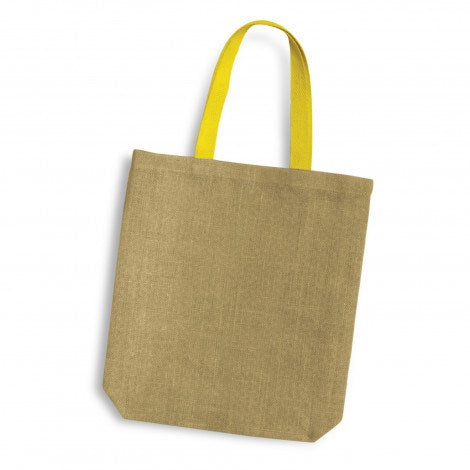 Thera Jute Tote Bag Coloured Handles