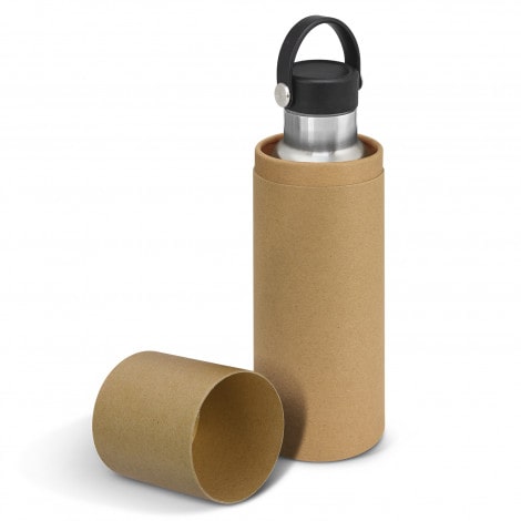 Engraved 650ml Metal Water Bottle with Wooden Lid Corporate Gift