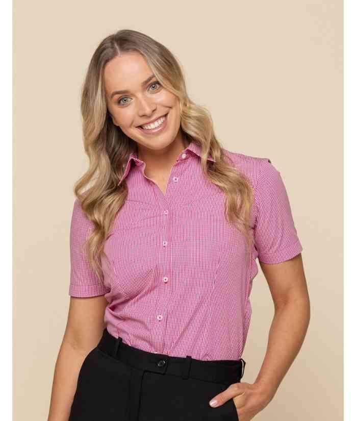 1637ws-cAREER-BY-GLOWEAVE-womens-short-sleeve-westgarth-gingham-check-shirt