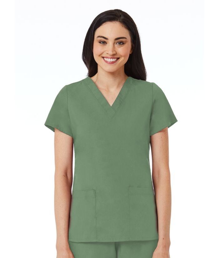 Red Panda V-Neck Two Pocket Top