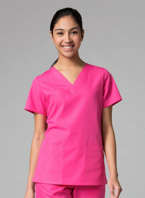 Red Panda V-Neck Two Pocket Top