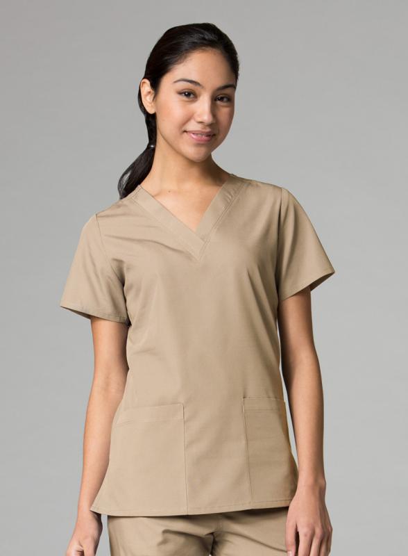 Red Panda V-Neck Two Pocket Top