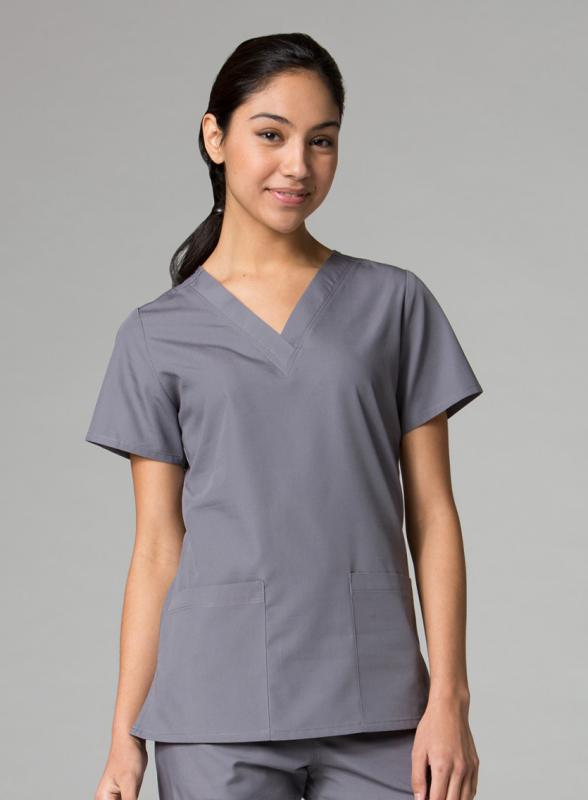 Red Panda V-Neck Two Pocket Top