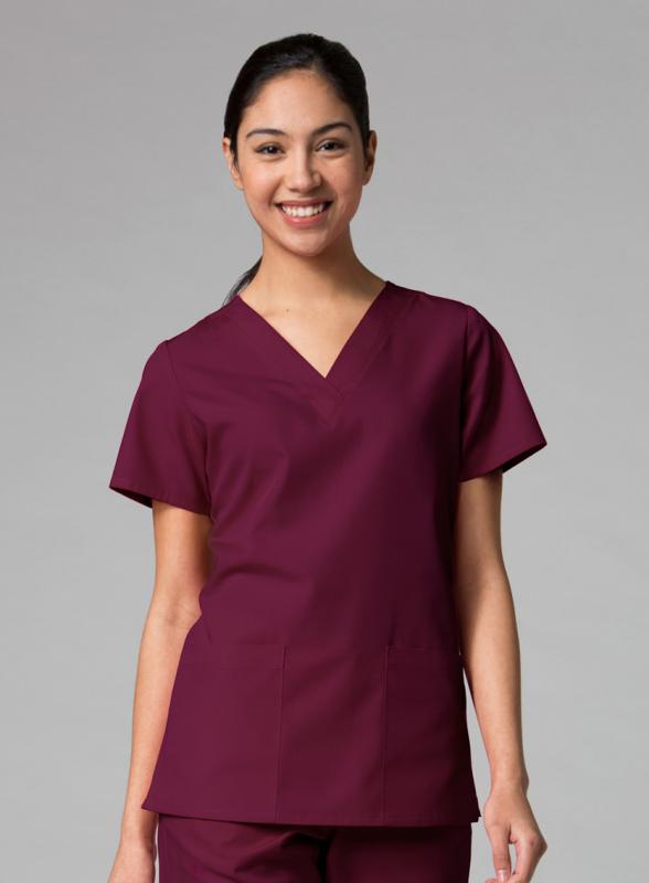 Red Panda V-Neck Two Pocket Top