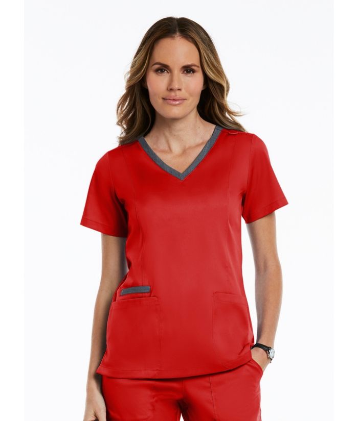 Matrix Contrast Double V-Neck Top