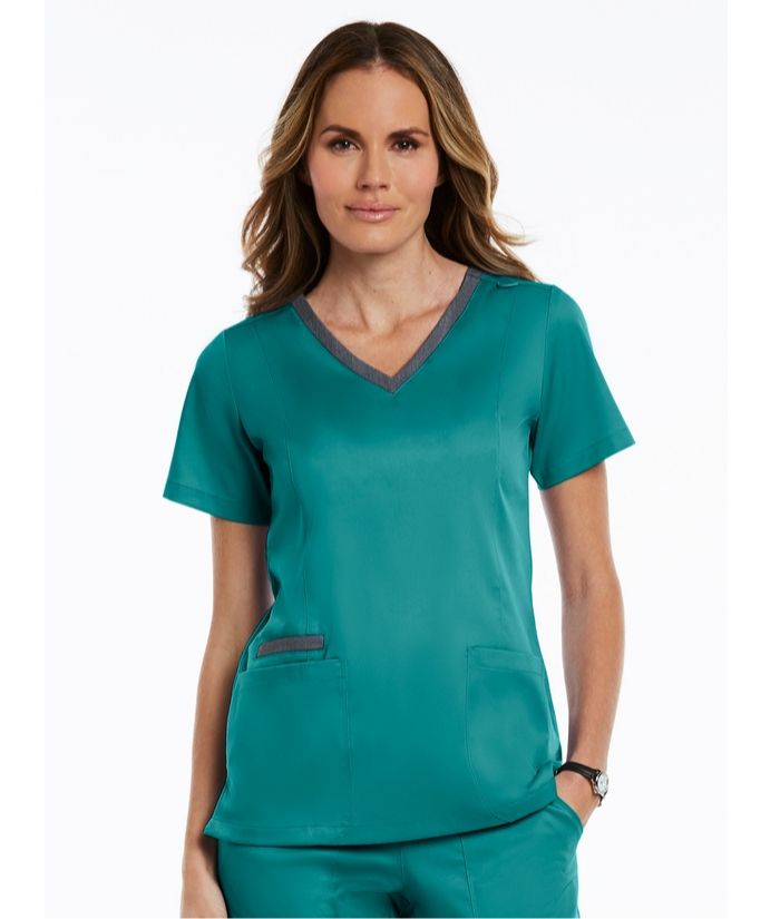 Matrix Contrast Double V-Neck Top