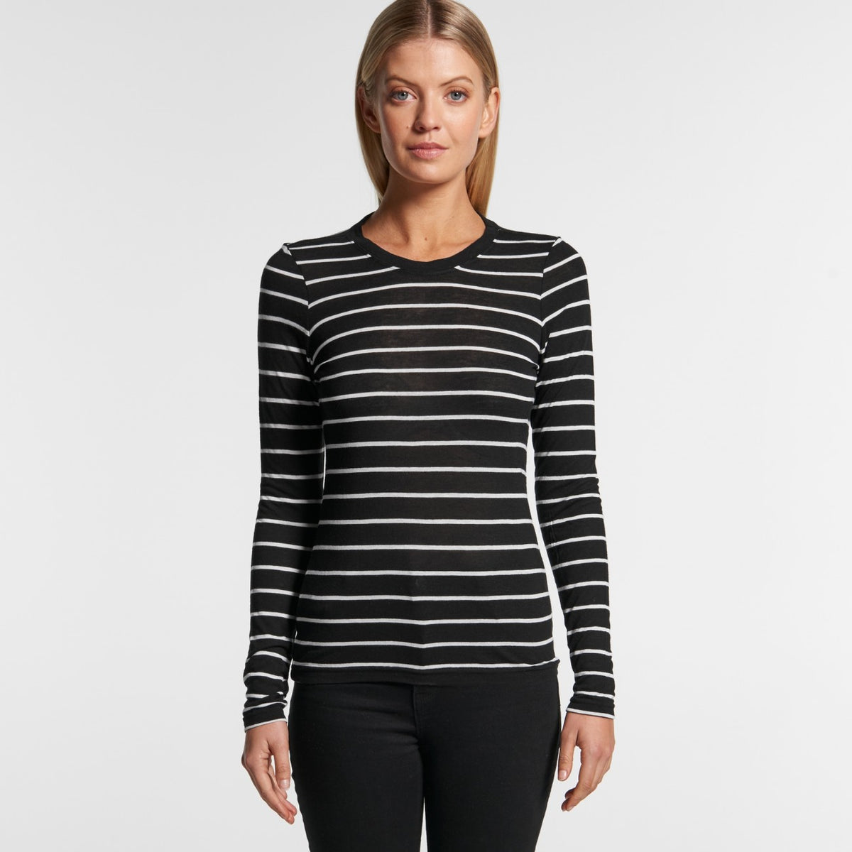 Womens Fine Strip L/S Tee