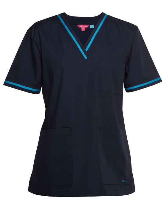 Womens Contrast Scrub Top