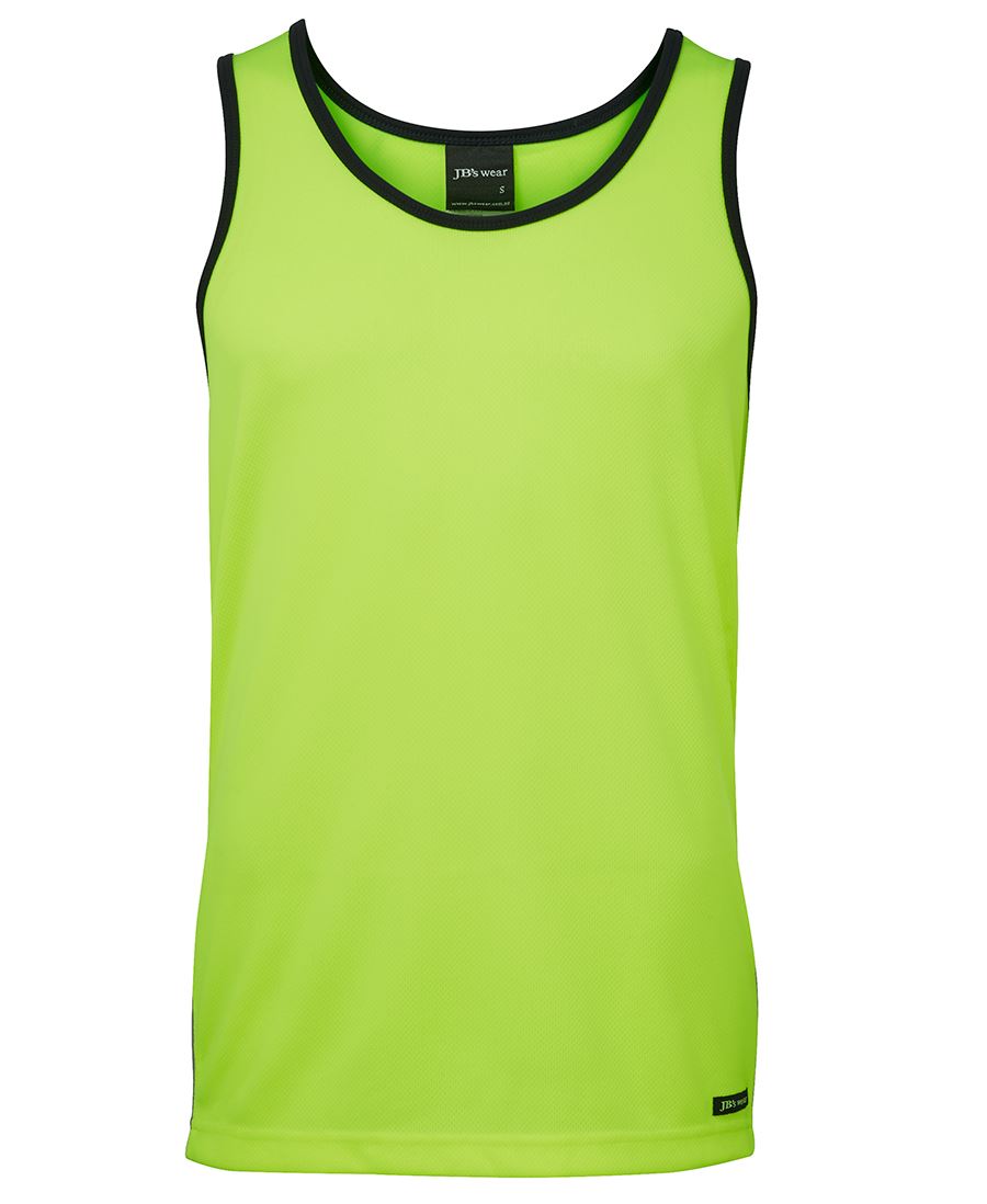 JB's Hi Vis Contrast Singlet. Code: 6HCS4. Colours: Orange, Yellow Sizes: XS - 5XL