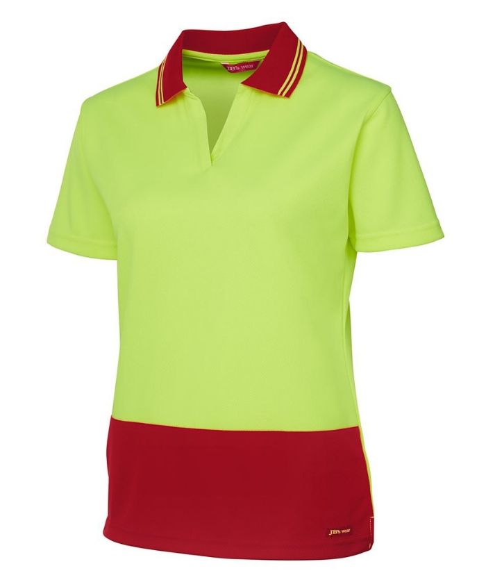 Ladies Hi Vis S/S Non-button Polo-6hnb1-jb&#39;s
