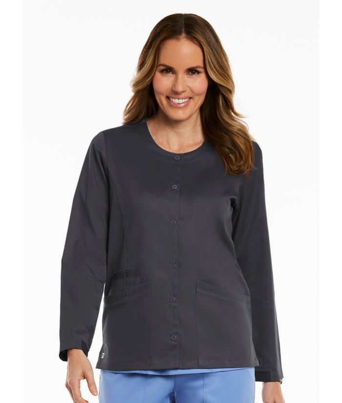 maevn-matrix-womens-round-neck-snap-front-over-scrub-jacket-7701-pewter