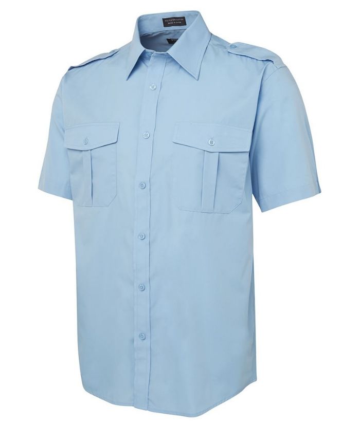 JB&#39;s-mens-unisex-epaulette-short-sleeve-shirt-6E-light-blue