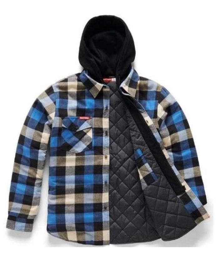 Men's Plaid Jacket, Thick Flannel Jacket with Hood