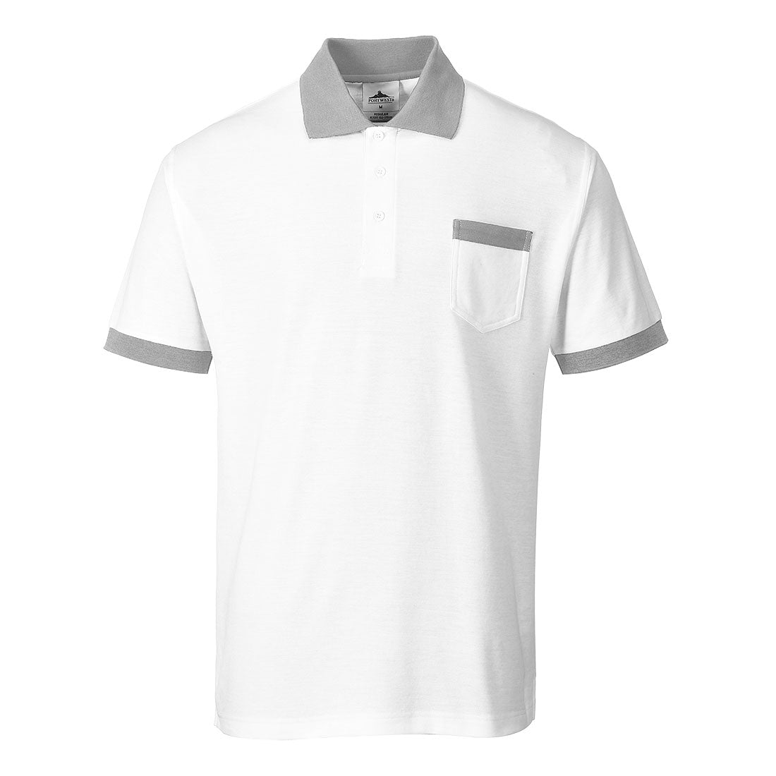 Painters whites Painter Pro Polo. Colour: White/Grey. Sizes: S - 2XL. Prime Mover Port West