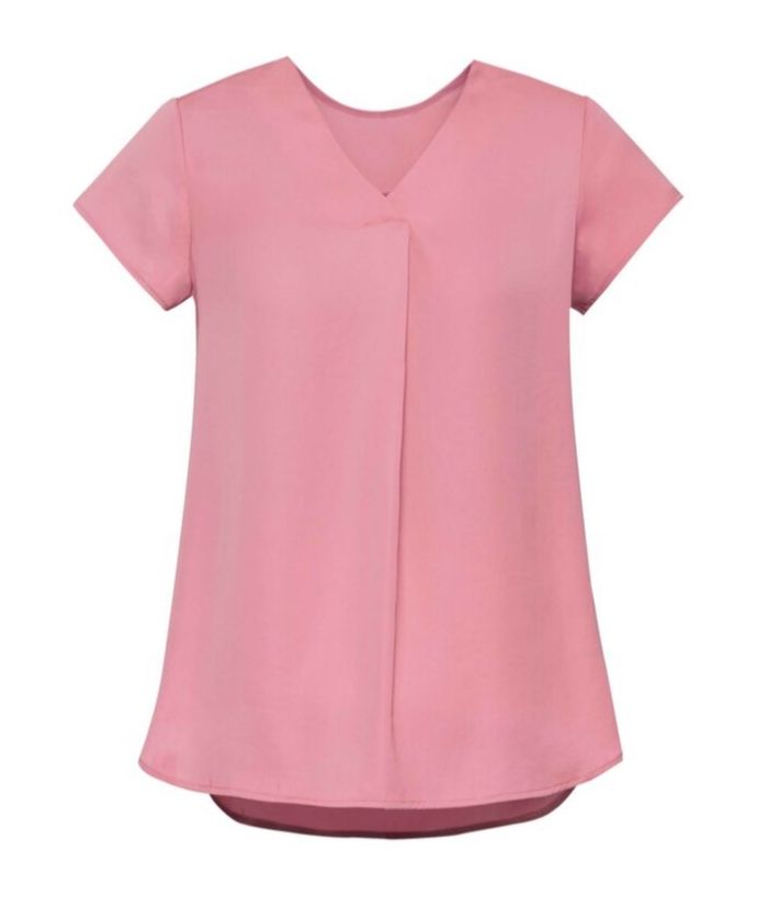 Womens Kayla V-neck Pleat Blouse