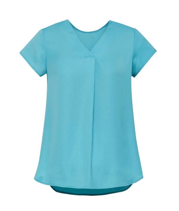 Womens Kayla V-neck Pleat Blouse