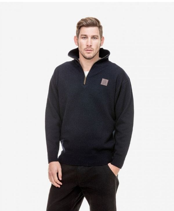 Swanndri Men&#39;s Mariner Wool Zip Neck Jersey. Code: SD2446D/ Colours: Charcoal Marle, Navy, Brown. Sizes: S - 2XL