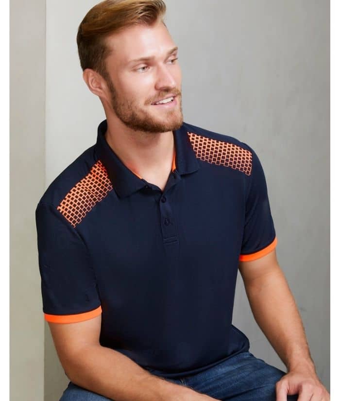 P900mS-mens-galaxy-short-sleeve-polo-navy-fluoro-orange