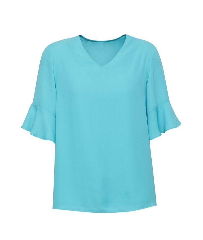 Womens Aria Fluted Sleeve Blouse