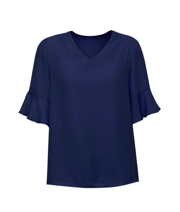 Womens Aria Fluted Sleeve Blouse