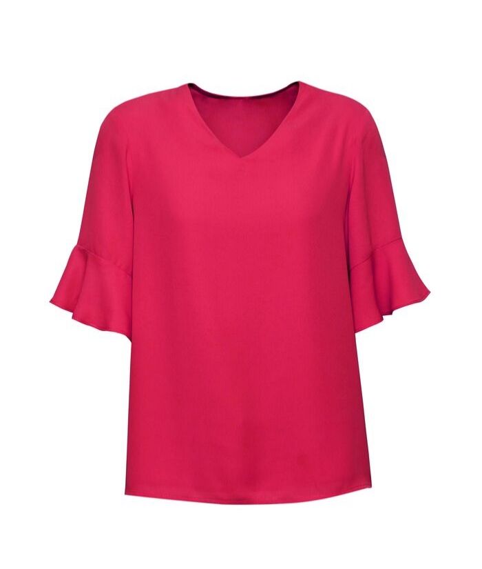 Womens Aria Fluted Sleeve Blouse