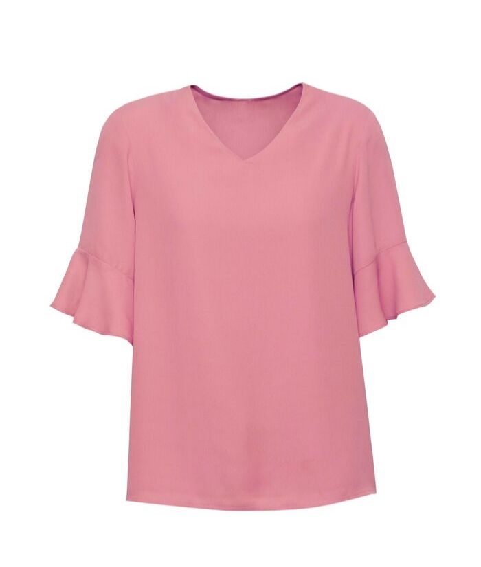 Womens Aria Fluted Sleeve Blouse
