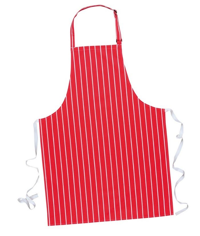Portwest-BUTCHERS-APRON-S839-RED-WHITE-full-bib-stripe-aprons-nz
