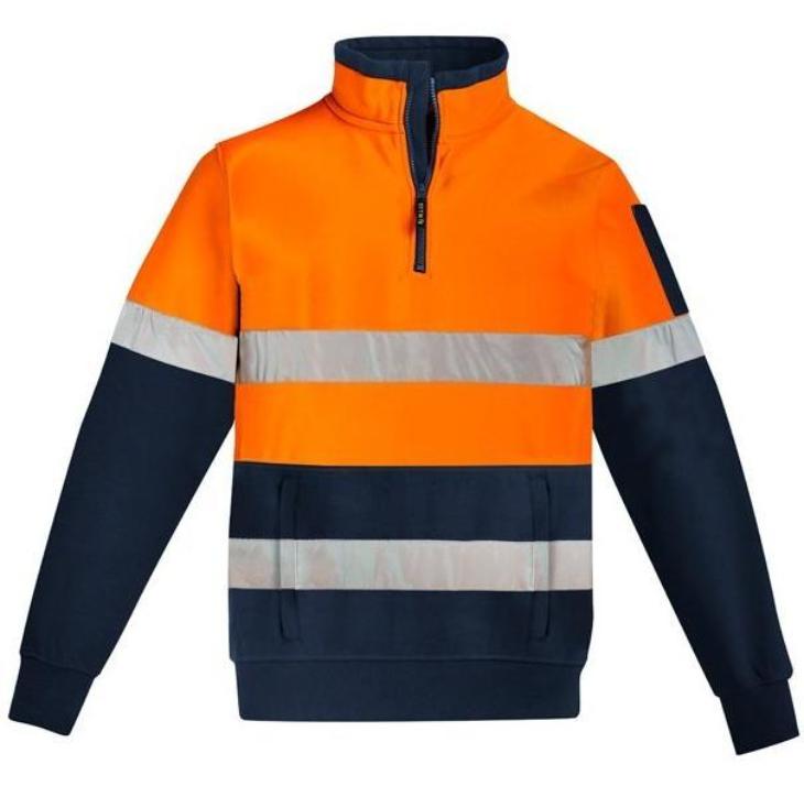 Mens Hi Viz, 1/4 Zip Pullover - Hoop Taped-ZT566-SYZMIK