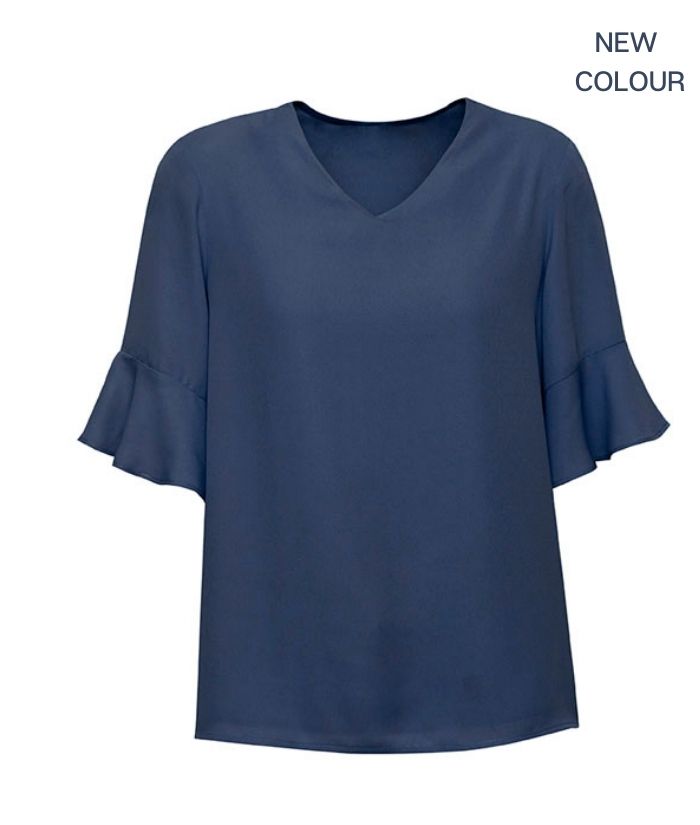 Womens Aria Fluted Sleeve Blouse