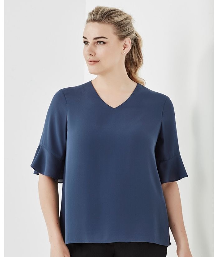aria-flute-sleeve-blouse-biz-corporate-storm-blue-RB966LS-