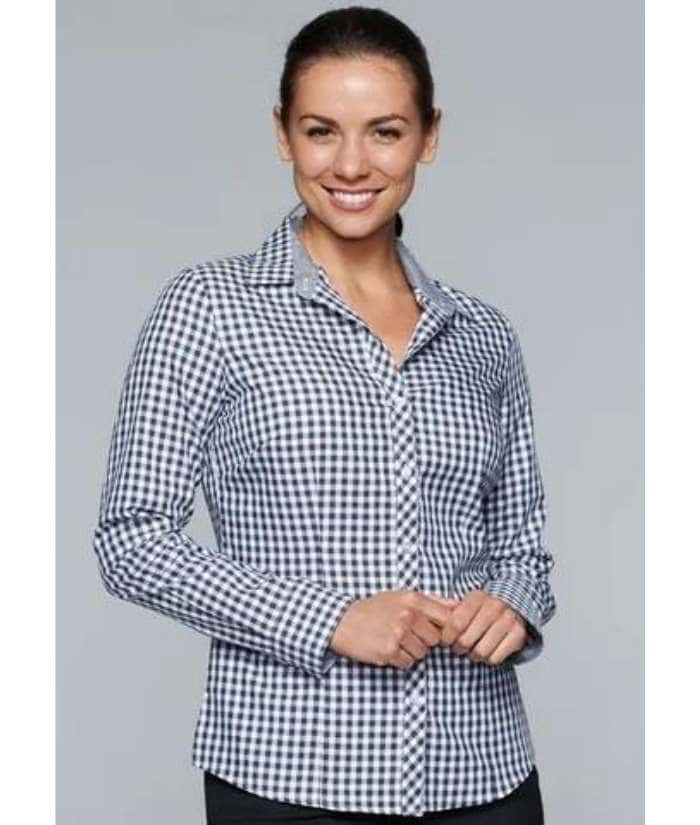 aussie-pacific-ladies-womens-long-sleeve-brighton-check-shirt-2909