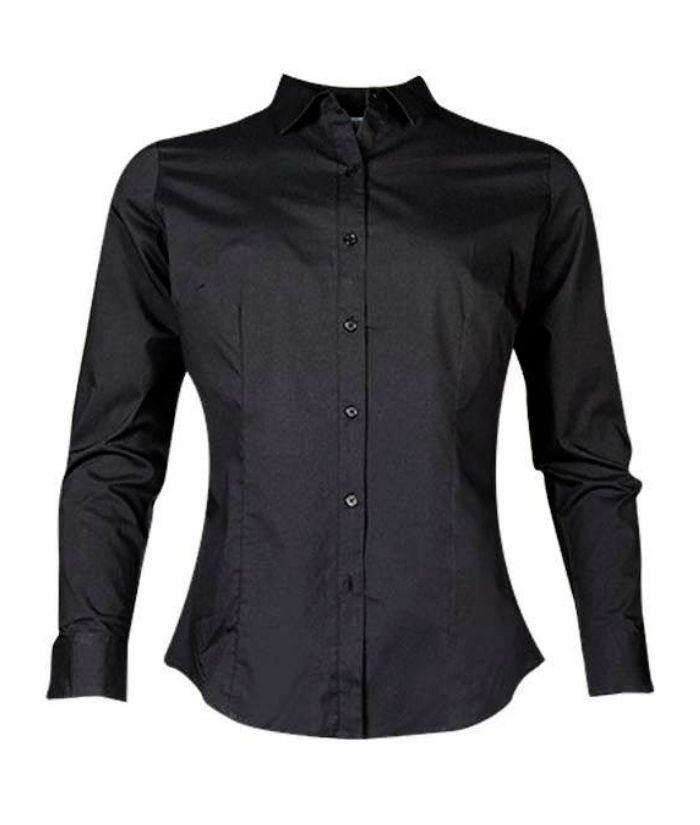 aussie-pacific-lady-womens-ladies-kingswood-polycotton-long-sleeve-shirt-2910L-black-white