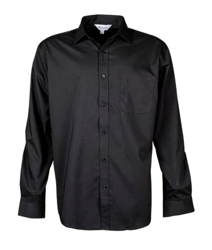 aussie-pacific-mens-kingswood-long-sleeve-shiet-1901L-black-business-uniform