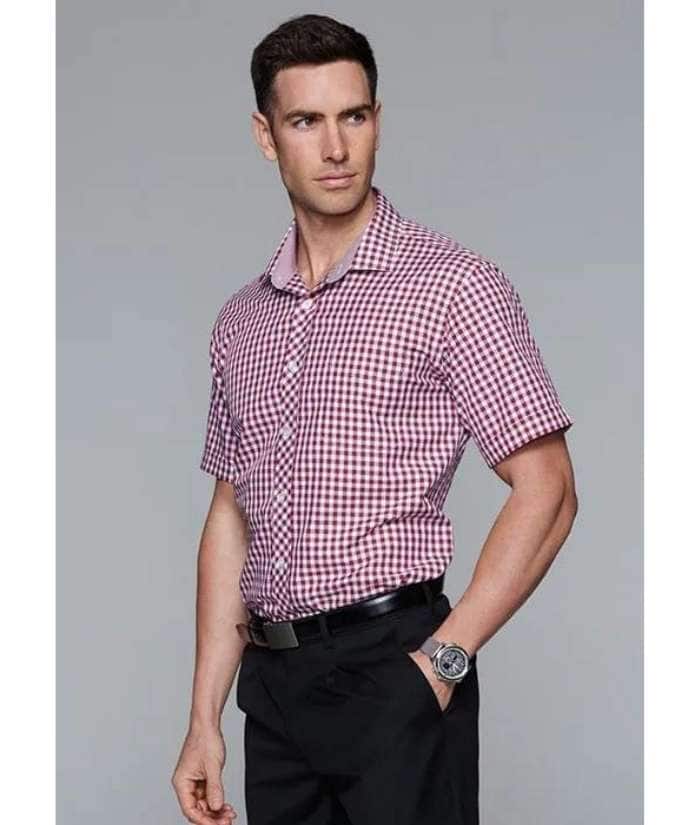 aussie-pacific-mens-short-sleeve-brighton-check-shirt-1909S