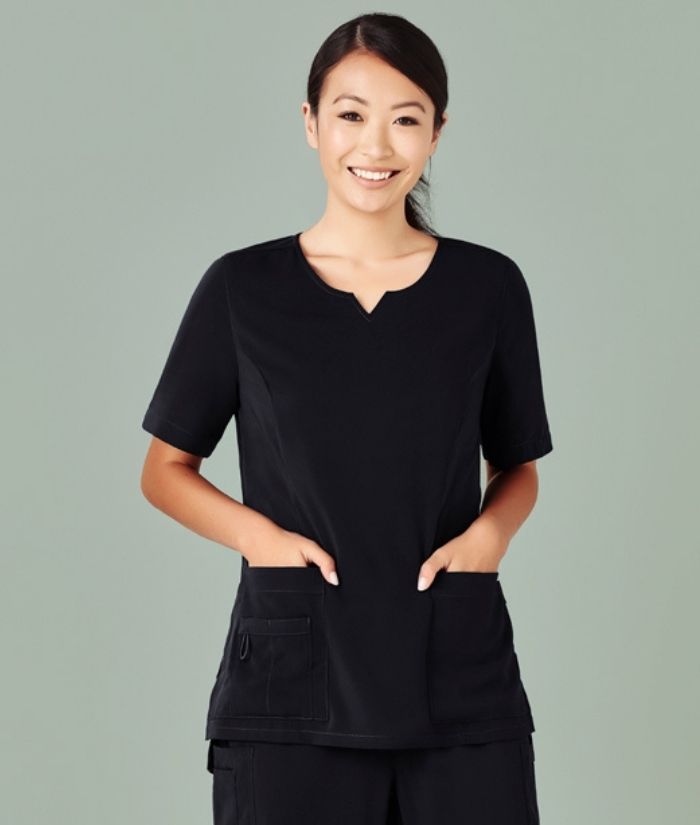 Womens Avery Tailored Fit Round Neck Scrub Top