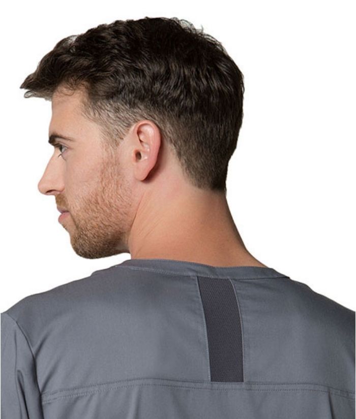 maevn-5308-EON-back-mesh-panel-3-pocket-mens-scrub-top-black
