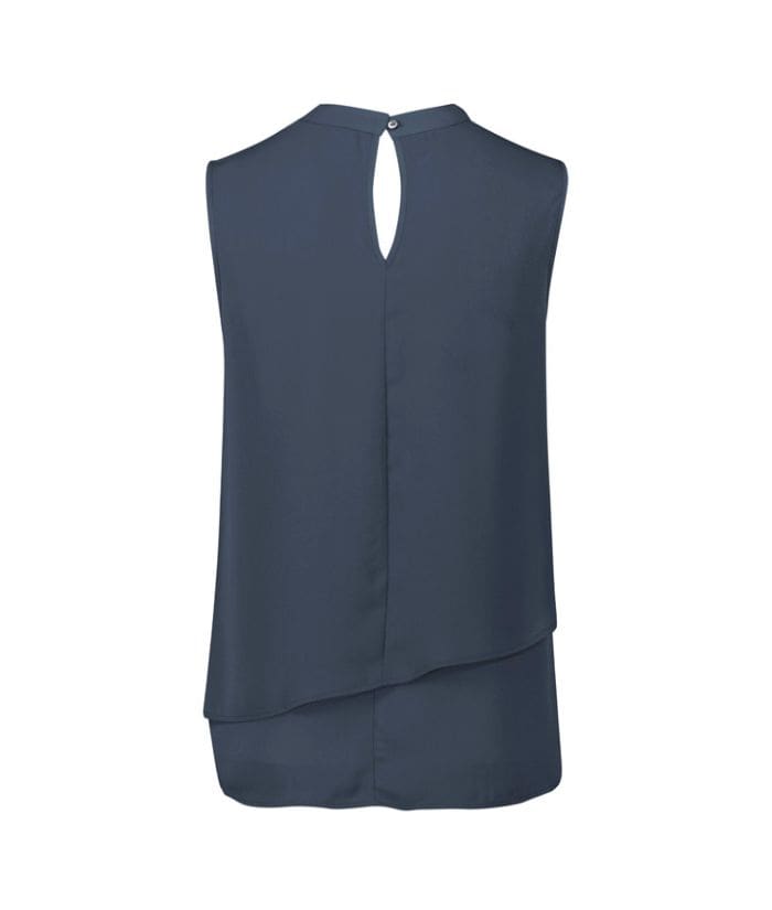 Seville Womens Sleeveless Layered Blouse