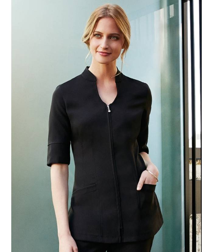    biz-collection-womens-ladies-bliss-tunic-H632L-BLACK-BEAUTY-THERAPY