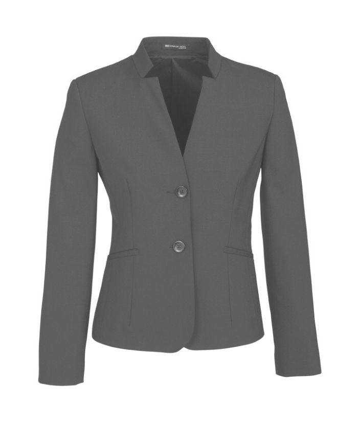 Ladies Woolblend Short Jacket with Reverse Lapel