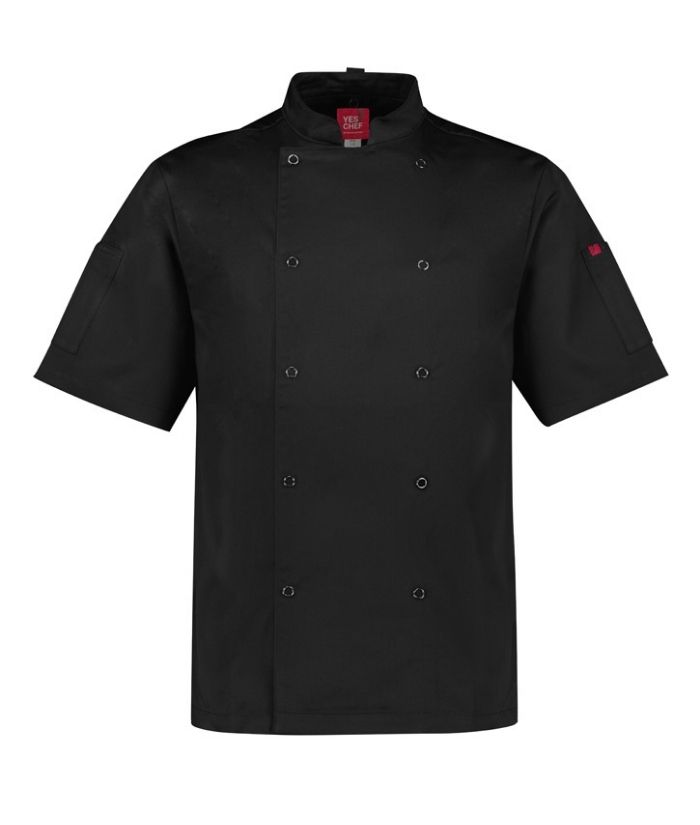 yes-chef-range-white-CH232MS-mens-zest-snap-dome-front-vented-chef-jacket-short-sleeve