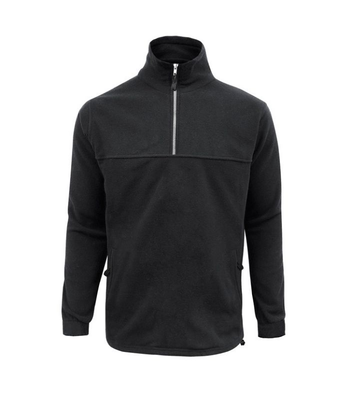 worn-navy-PF380-mens-biz-collection-plain-heavy-weight-polar-microfleece-half-zip