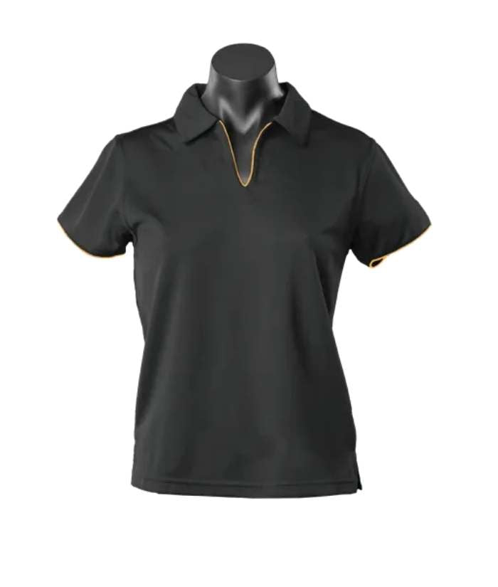 black-red-aussie-pacific-ladies-womens-yarra-polo-2302-short-sleeve