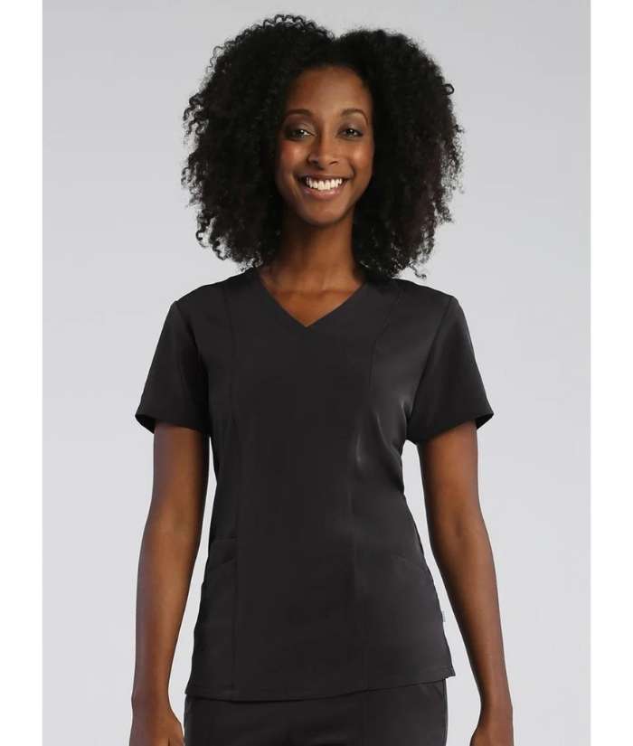 Women's Black V-Neck Scrub Top