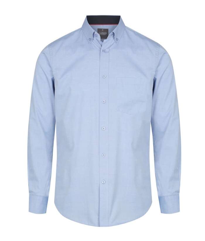 gloweave-bradford-1898L-mens-long-sleeve-fine-oxford-shirt-with-contrast-collar-cuff-trim