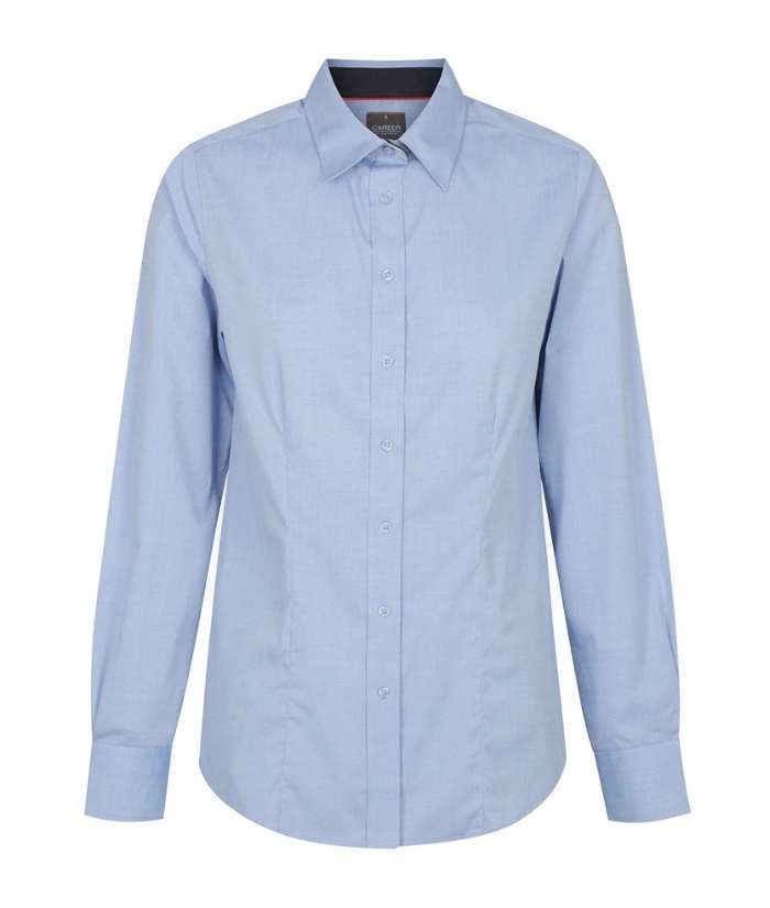 gloweave-womens-1899wl-bradford-fine-oxford-long-sleeve-shirt-contast-collar-cuffs-white-blue